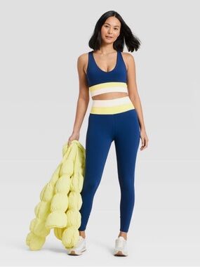 JoyLab Colorblock Navy with Yellow & White Activewear Set *NWT